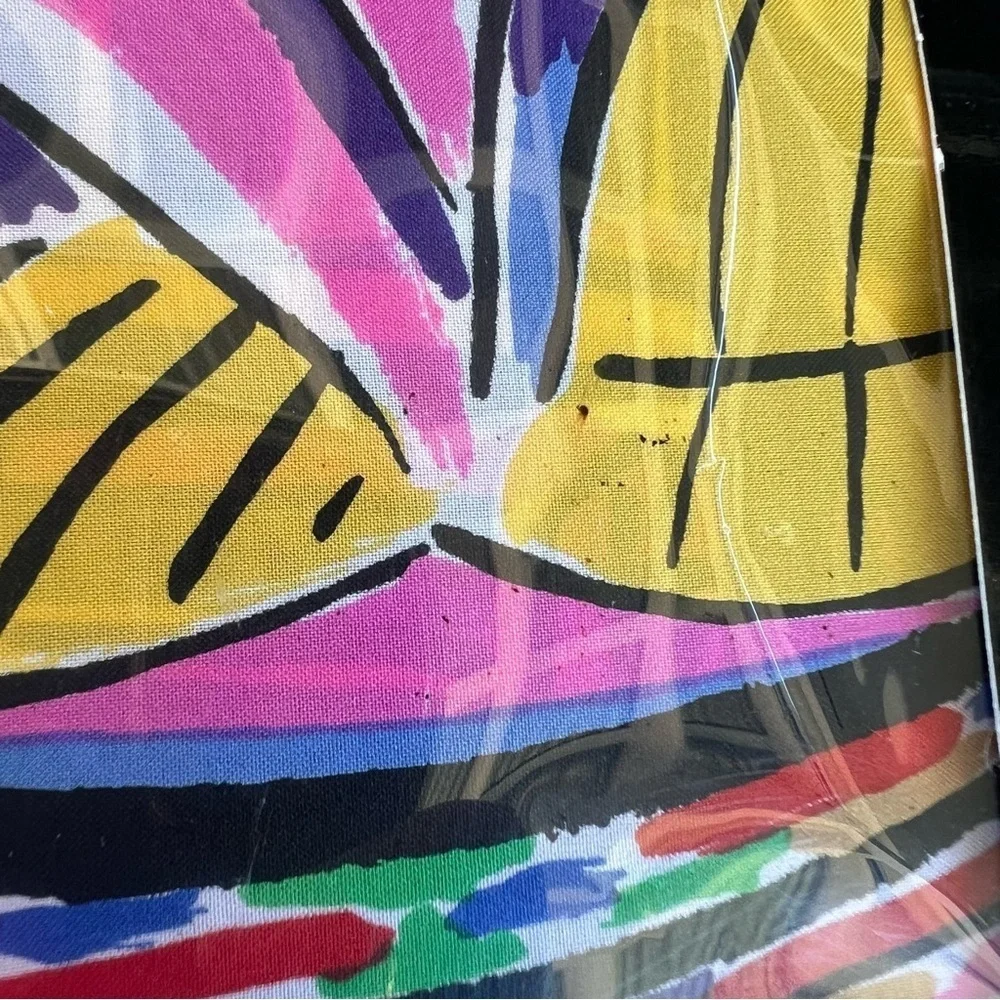 VTG Ken Done Sydney Harbor Night Firework Scarf Art-To-Wear Japan Colorful 24x24